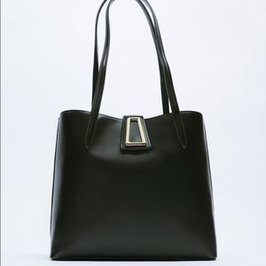 ZARA METAL TRIM TOTE BAG